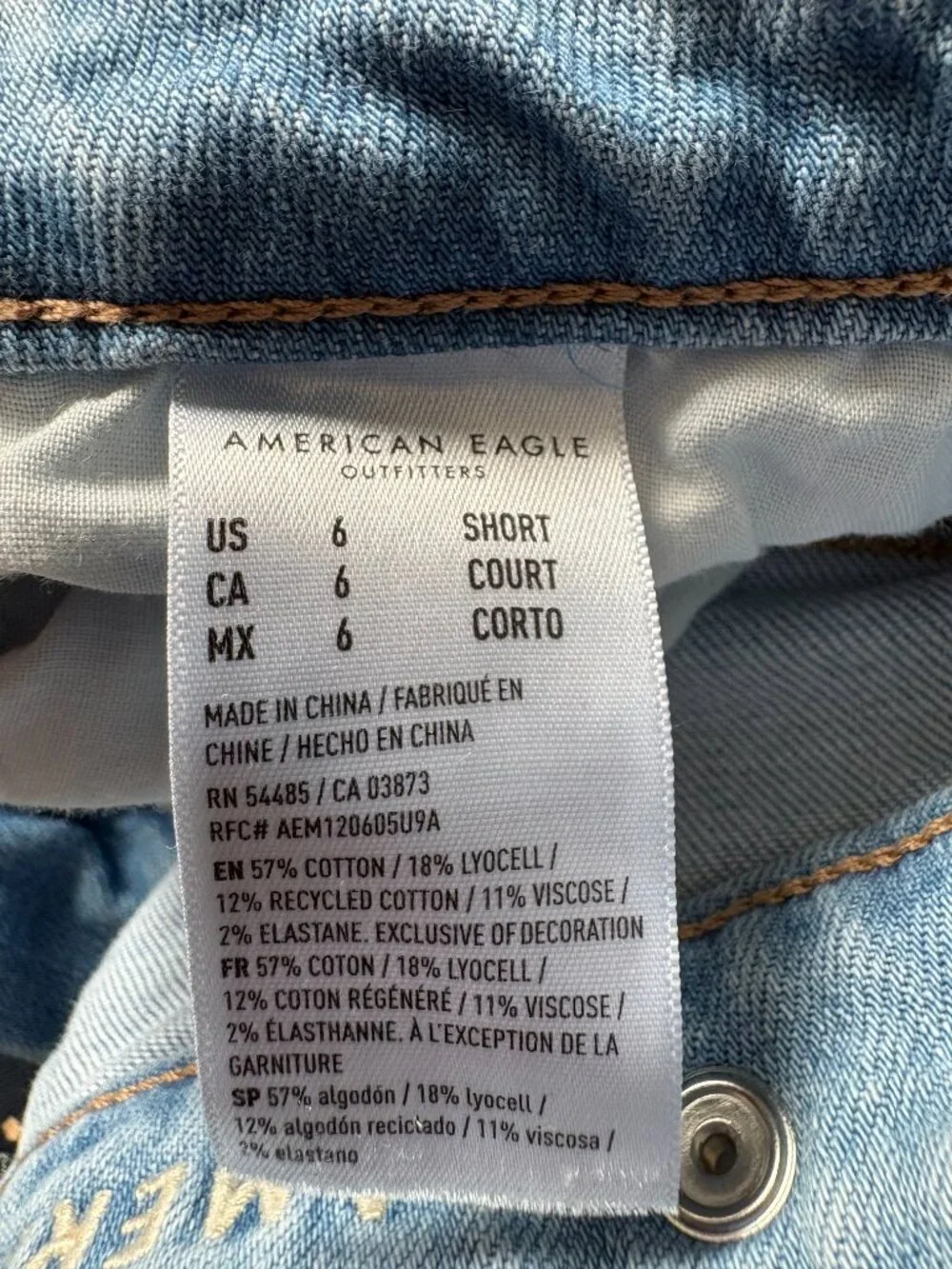 American Eagle Super High-Rise Baggy Wide Leg Jeans - Short Length - Picture 5 of 5